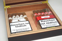 Laden Sie das Bild in den Galerie-Viewer, Humidor - Klassiker " Angelo " - Schwarz matt - 23 x 21,5 x 6 cm - NEU