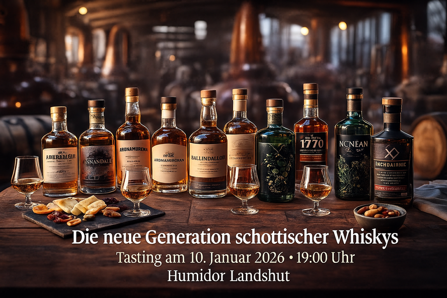 Whisky-Tasting – Die neue Generation schottischer Brennereien am 10. Januar 2026 um 19:00 Uhr