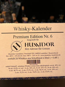 Whisky - Premium - Adventskalender - 24 Fläschchen mit je 2 cl Inhalt - 2022er Version